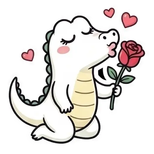 florak stickers, cute, funny, stickers, WhatsApp stickers, sticker pack, Alligator (59)